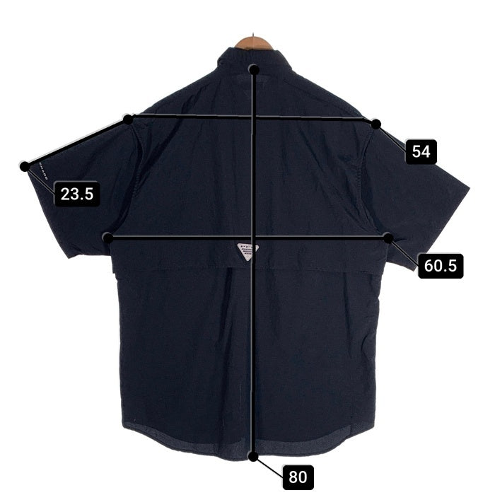 Columbia コロンビア OMNI-SHADE Bahama バハマシャツ オム二シェイド フィッシング 半袖 シャツ ブラック Size M 福生店