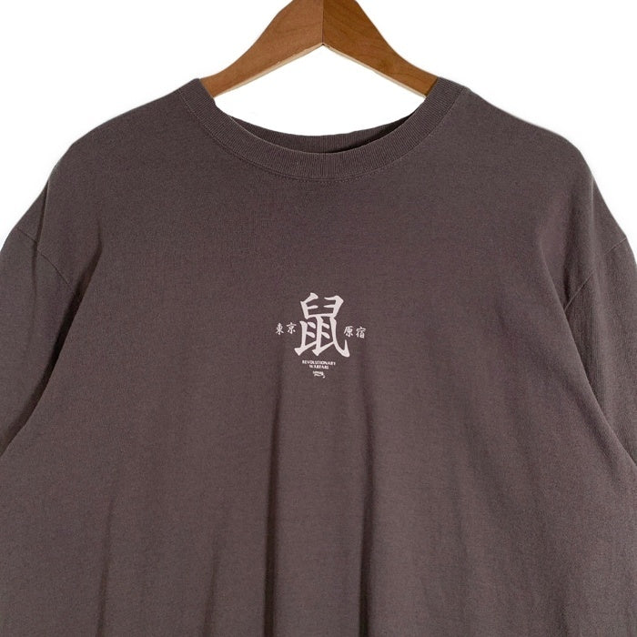 RATS ラッツ 鼠TEE プリント 刺繡 Tシャツ アッシュグレー 24RT-0503 Size L 福生店