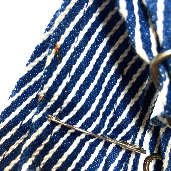 ROUND HOUSE ラウンドハウス LOT45 ヒッコリー オーバーオール インディゴ×ホワイト size32×34 瑞穂店