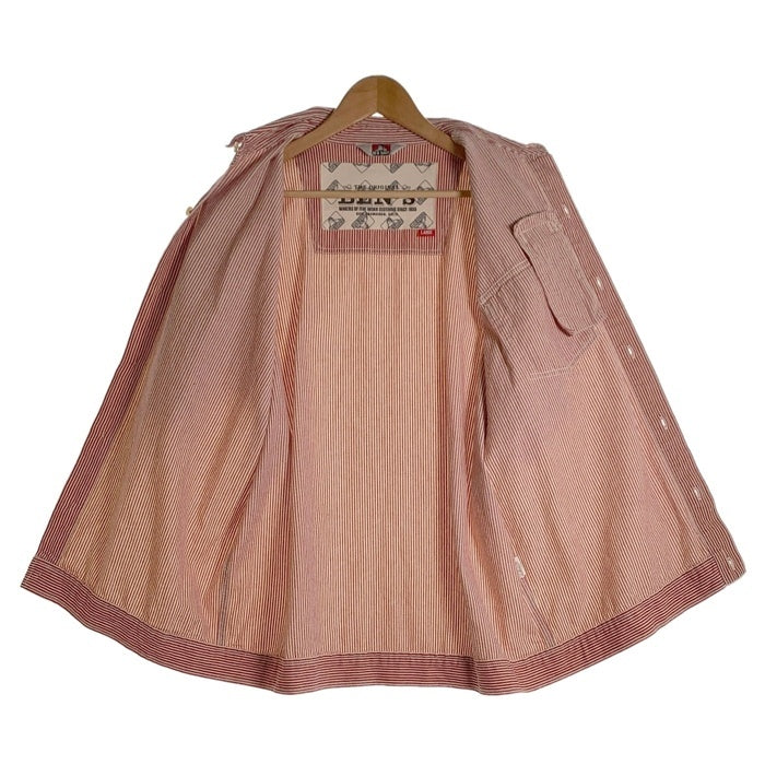 BEN DAVIS ベン デイビス ヒッコリー 半袖 シャツ レッド Size L 福生店
