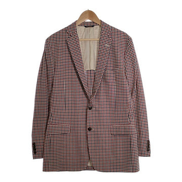 Brooks Brothers ブルックスブラザーズ ウール チェック柄 2B テーラードジャケット レッド ネーム入り Size 42R 福生店