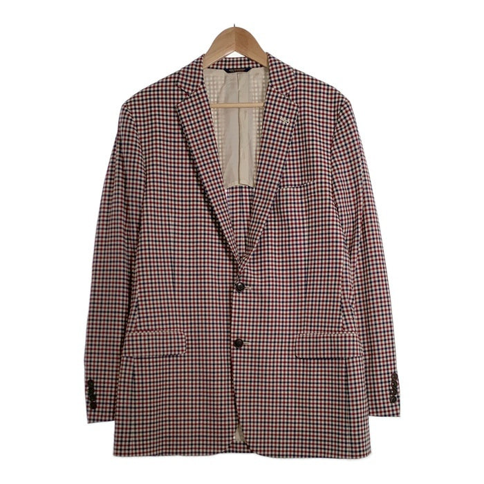 Brooks Brothers ブルックスブラザーズ ウール チェック柄 2B テーラードジャケット レッド ネーム入り Size 42R 福生店