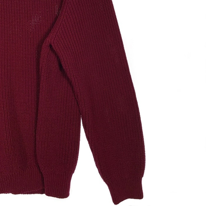 80's 90's L.L.Bean エルエルビーン ローゲージ コットン ニット セーター バーガンディー USA製 Size L 福生店