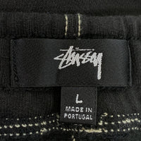 STUSSY ステューシー Contrast Stitch Label コントラストステッチラベル スウェットパンツ ブラック 116535 Size L 福生店