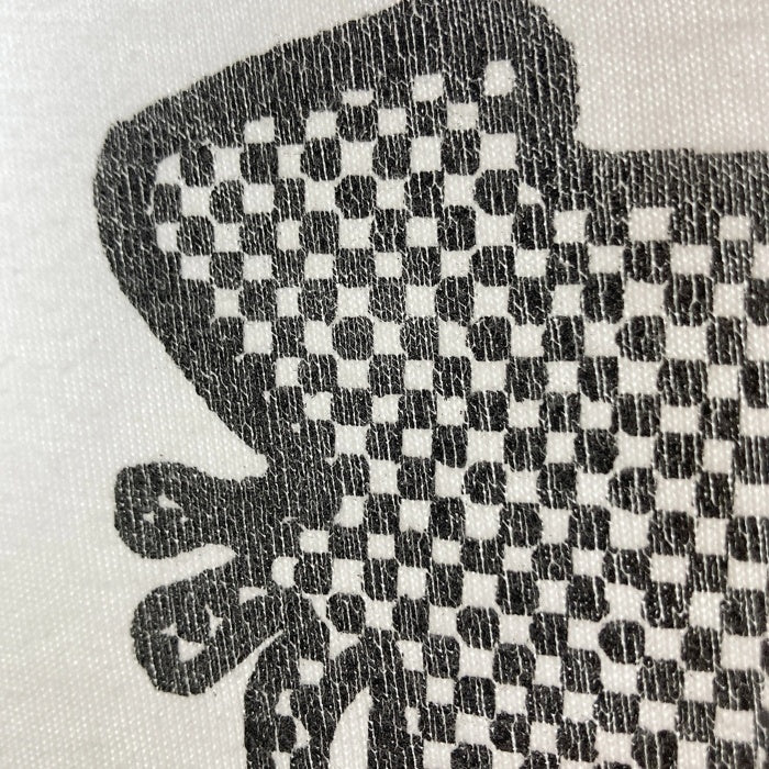 STUSSY ステューシー シャドーマン 千鳥柄 ビッグプリント Tシャツ ホワイト sizeL 瑞穂店
