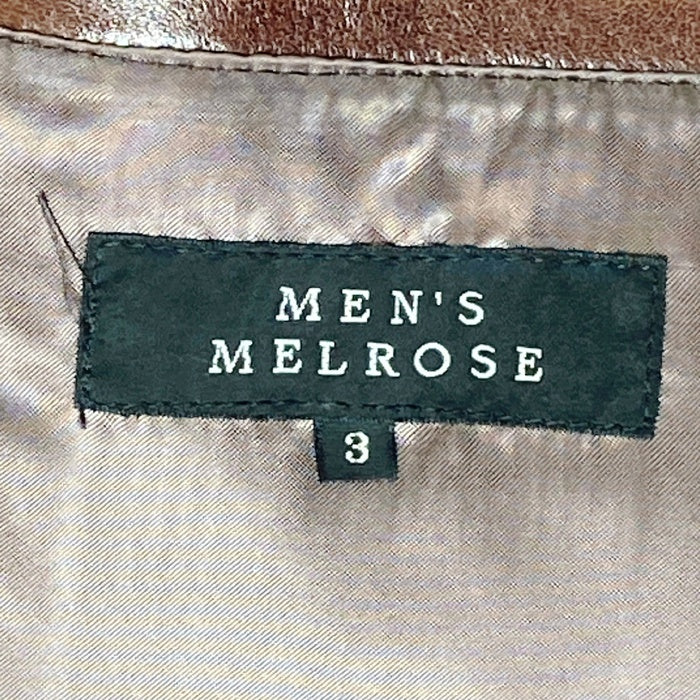 MEN’S MELROSE メンズメルローズ 羊革 レザージャケット ブラウン size3 瑞穂店