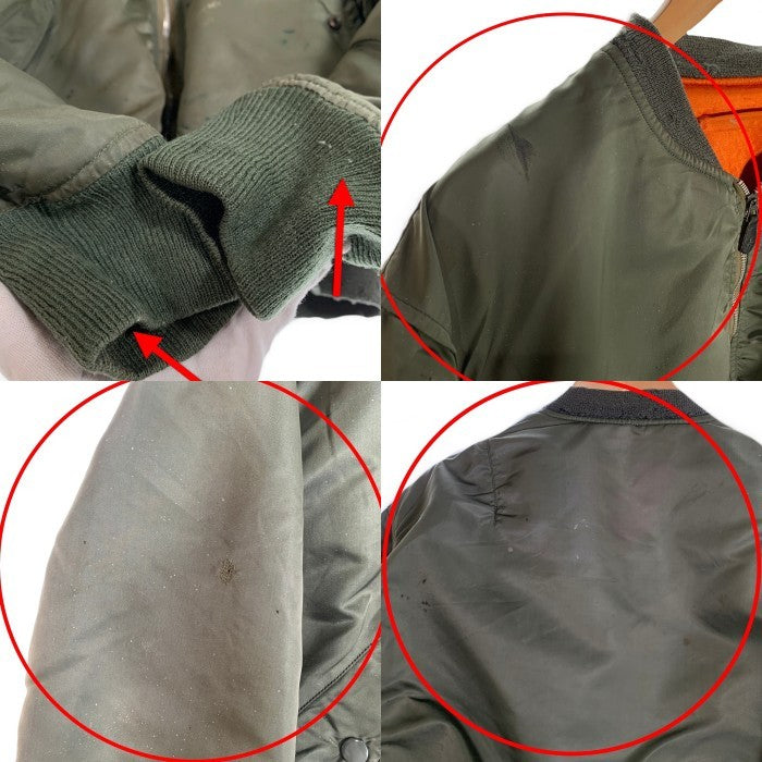 70's U.S. ARMY ALPHA INDUSTRIES アルファインダストリーズ AIR FORCE 米空軍 MA-1 L-2B フライトジャケット オリーブ DSA100-74-C-1559 8414-00-817-0596 Size XL 福生店