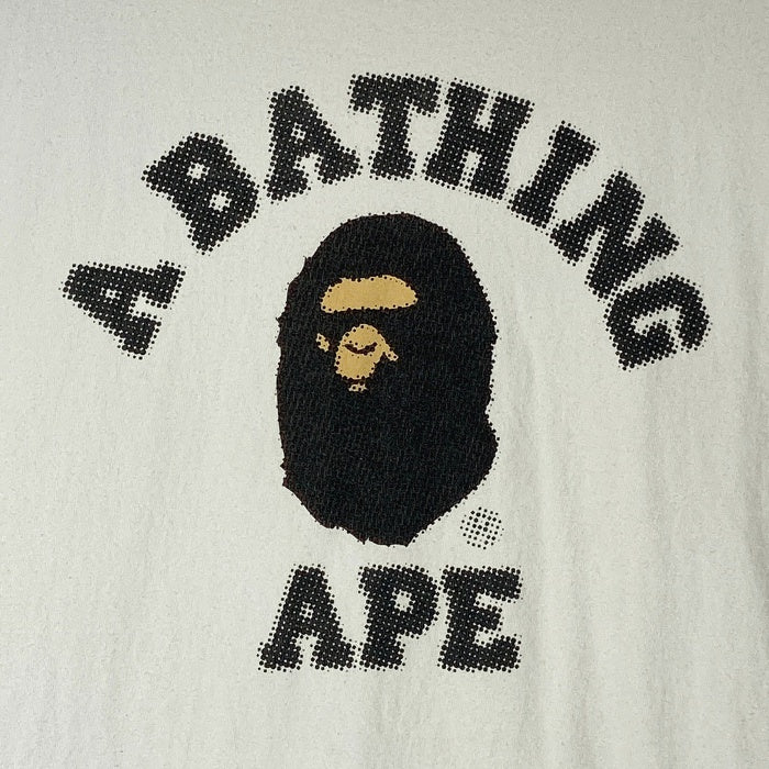 A BATHING APE アベイシングエイプ サルプリント アーチロゴ Tシャツ ホワイト sizeXL 瑞穂店