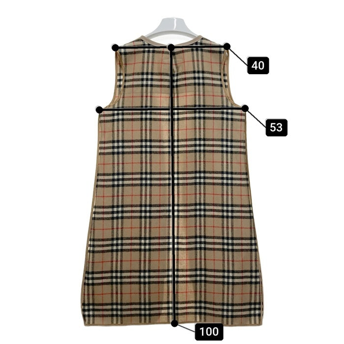 Burberry's バーバリー ノバチェック コートライナー ベスト ウール イングランド製 ファスナー ベージュ Size - 瑞穂店