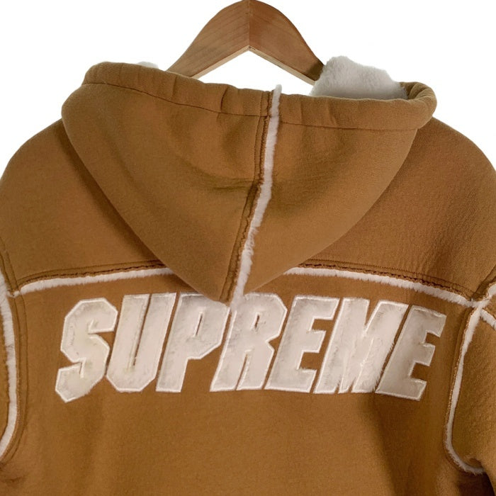 SUPREME シュプリーム 21AW Faux Shearling Hooded Jacket フェイクムートン フーデッドジャケット パーカー タン Size S 福生店