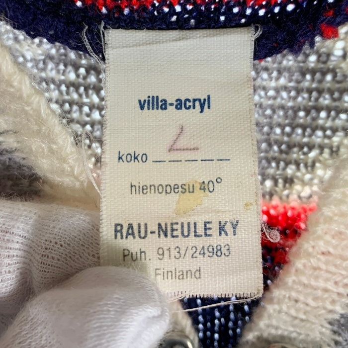 RAU-NEULE KY ニット カーディガン ネイビー レッド グレー Size L 福生店