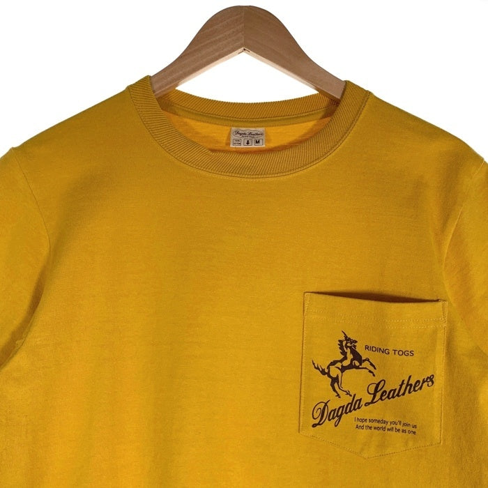 Dagda Leathers ダグダレザーズ プリント ポケットTシャツ 袖刺繡 マスタード 旧マッコイ 滝沢氏 1 Size M 福生店