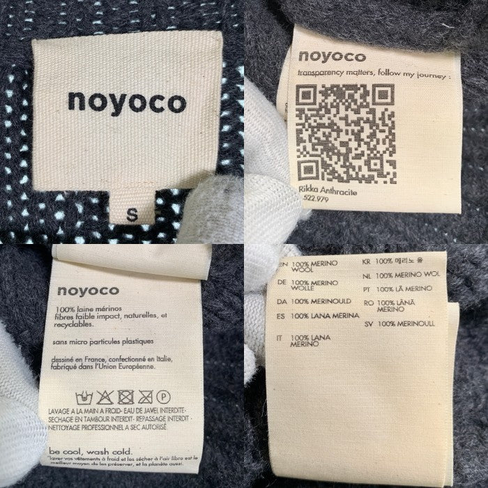 noyoco ノヨコ メリノウール ブロックチェック ニットセーター チャコールグレー Size S 福生店