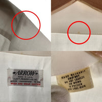 50's 60's ARROW アロー コットン TIME-SAVERタグ 半袖 オープンカラーシャツ ホワイト Size M 福生店