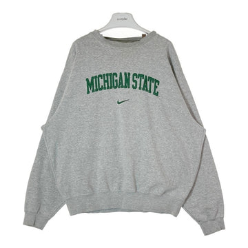 NIKE ナイキ 90s MICHIGAN STATE 刺繍 スウェットトレーナー グレー sizeL※首・袖口薄汚れあり 瑞穂店