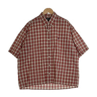 Ralph Lauren ラルフローレン BLAKE ボタンダウンチェックシャツ 半袖 コットン レッド 香港製 Size XL 福生店