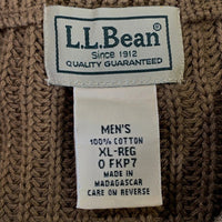 L.L.Bean エルエルビーン プルオーバー コットンセーター リブ編み ブラウン Size XL 福生店