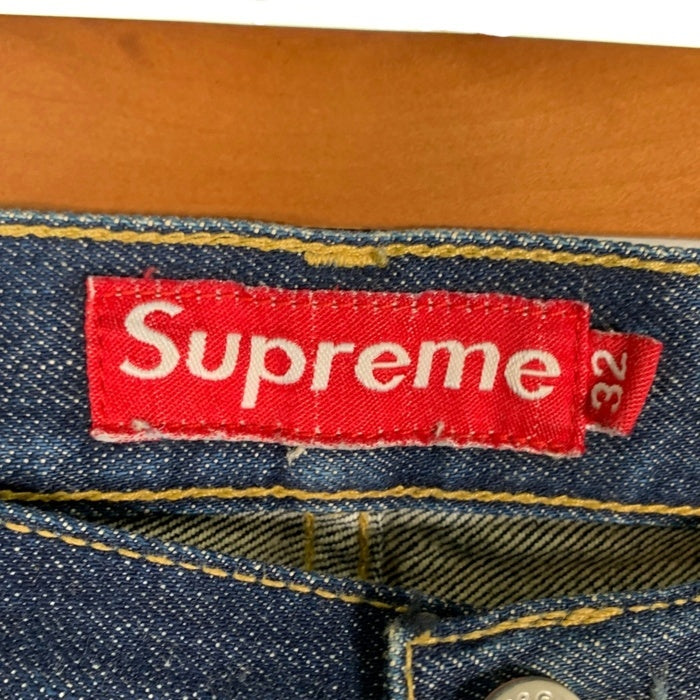 SUPREME シュプリーム オールド 5ポケット デニムパンツ ストレート インディゴ 紙タグ 赤耳 2ND WASH S206 USA製 Size 32 福生店