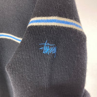 STUSSY ステューシー Authentic 90's ライン ニットセーター ブラック sizeL 瑞穂店