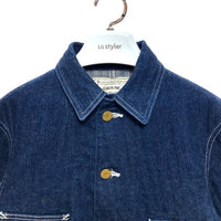 WAREHOUSE ウエアハウス Lot2165 INDIGO HERRINGBONE COVERALL WITH CHINSTRAP ヘリンボーンカバーオール ジャケット インディゴ Size 36 瑞穂店