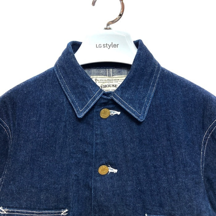 WAREHOUSE ウエアハウス Lot2165 INDIGO HERRINGBONE COVERALL WITH CHINSTRAP ヘリンボーンカバーオール ジャケット インディゴ Size 36 瑞穂店