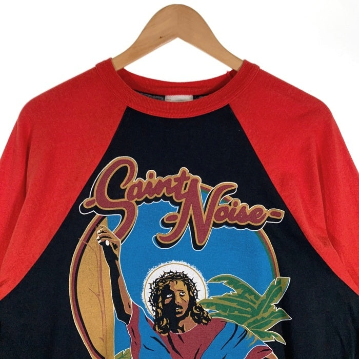 SAINT MICHAEL セントマイケル LASTMAN ラストマン 25SS SS TEE SNT NOISE ラグランスリーブ 七分丈 Tシャツ レッド ブラック SM-HR8-0000-C27 Size L 福生店