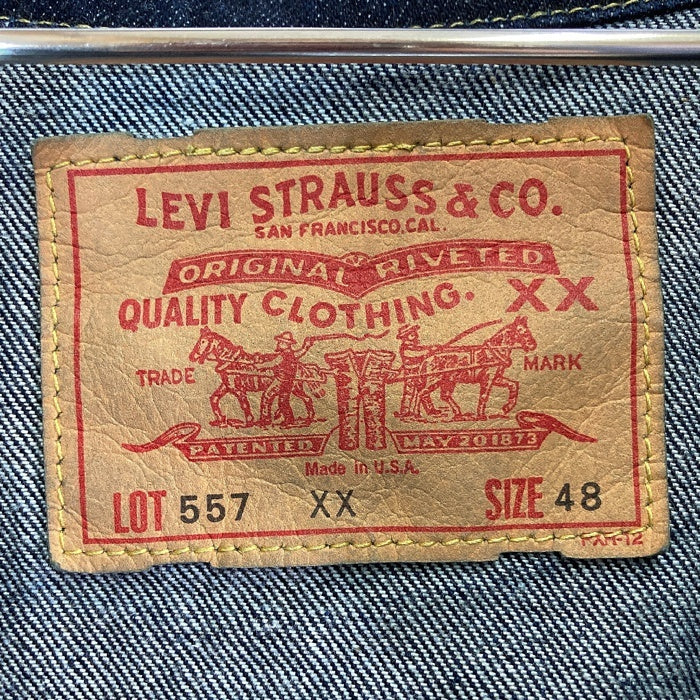 Levi's リーバイス 557XX ボタン裏555 バレンシア工場 98年製 BIGE復刻 トラッカージャケット Gジャン インディゴ size48 瑞穂店
