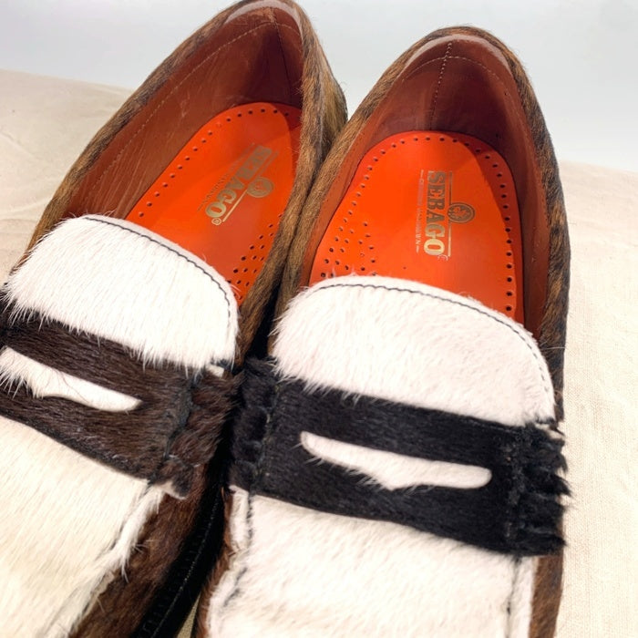 SEBAGO セバゴ Dan Raw コインローファー ハラコ ブラウン ホワイト Size 26cm 福生店