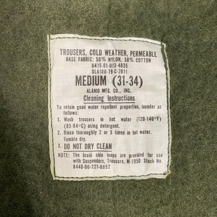 U.S.NAVY 米軍 A-2 DECK TROUSERS デッキトラウザー パンツ オリーブ 8415-01-013-4835 79年会計 Size M 福生店