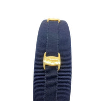 Salvatore Ferragamo サルヴァトーレフェラガモ メタルロゴ ヴァラ カチューシャ ネイビー 瑞穂店