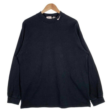 90's NIKE ナイキ ロングスリーブTシャツ ネック刺繡 ブラック USA製 Size L 福生店