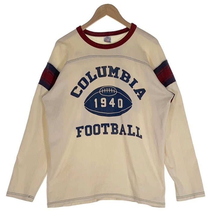 BOOTLEGGERS REUNION ブートレガーズリユニオン 七分丈 ラグランスリーブ フットボール Tシャツ ナチュラル Size L (42-44) 福生店