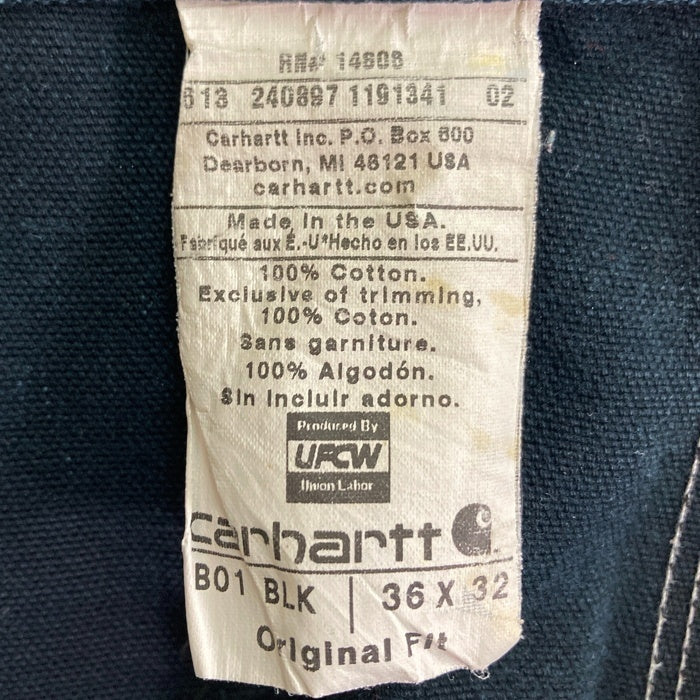 Carhartt カーハート B01 BLK USA製 ダブルニー ペインターパンツ ブラック size36 瑞穂店