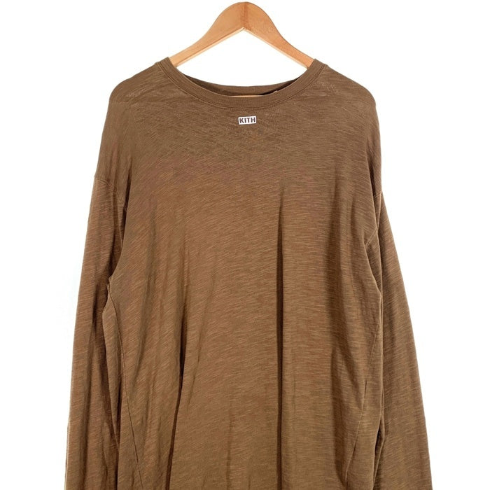 KITH NYC キス スモールボックスロゴプリント ロングスリーブTシャツ オリーブグリーン Size L 福生店