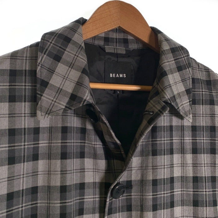 BEAMS ビームス タータンチェック オーバーサイズコート グレー 11-19-0453-301 Size L 福生店