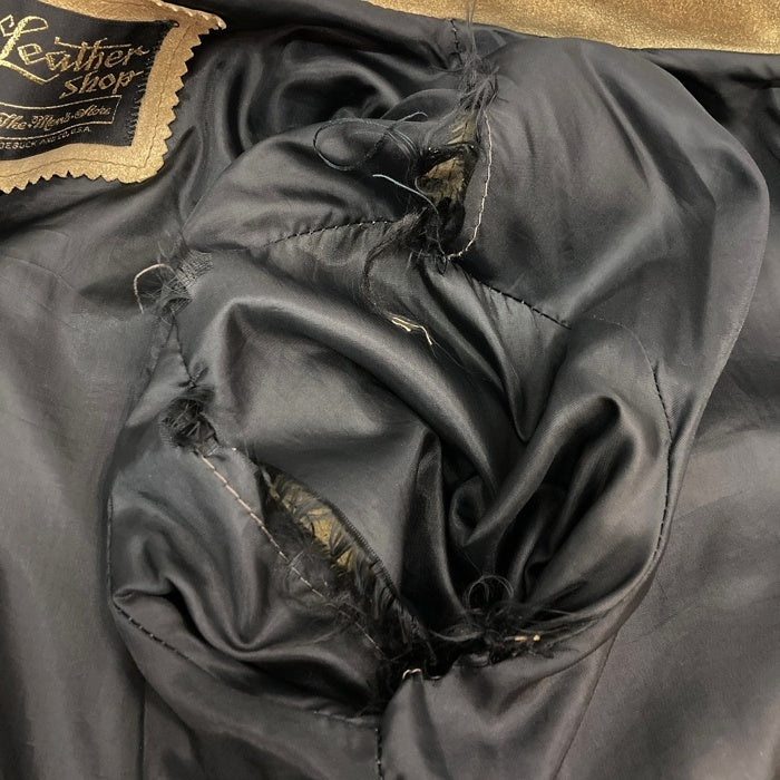 70`s Sears シアーズ スウェードレザーシャツ スナップボタン ベージュ Size M相当 瑞穂店