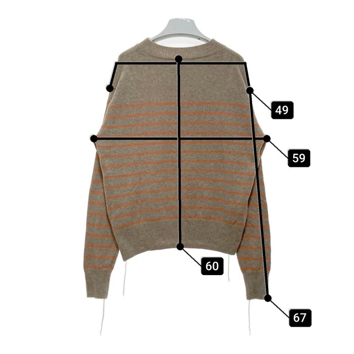MASU エムエーエスユー 19AW PABLO SWEATER パブロ ウールニットボーダーセーター ブラウン オレンジ MUFW-KN0291 Size 46 瑞穂店