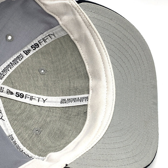 90's New Era ニューエラ MLB ニューヨーク・ヤンキース 59FIFTY ベースボールキャップ グレー ブラック ウール USA製 Size 7 1/2 (59.6cm) 福生店