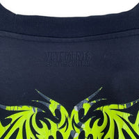 VETEMENTS ヴェトモン 21AW オーバーサイズ ゴシックプリント ロングスリーブTシャツ ヘビーウェイト ブラック UA52TR590X Size M 福生店