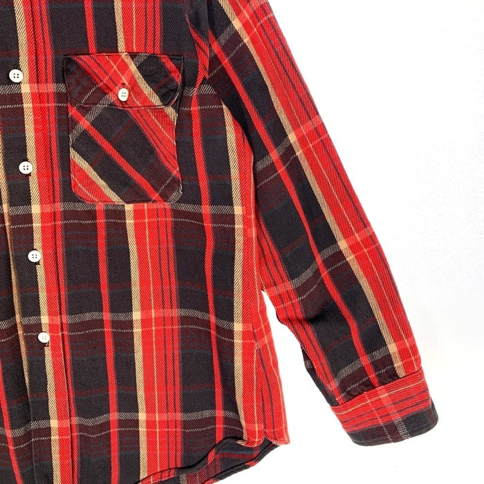70's BIG YANK ビッグヤンク Plaid Flannel Shirt チェック フランネルシャツ レッド イエロー ブラウン Size S 福生店