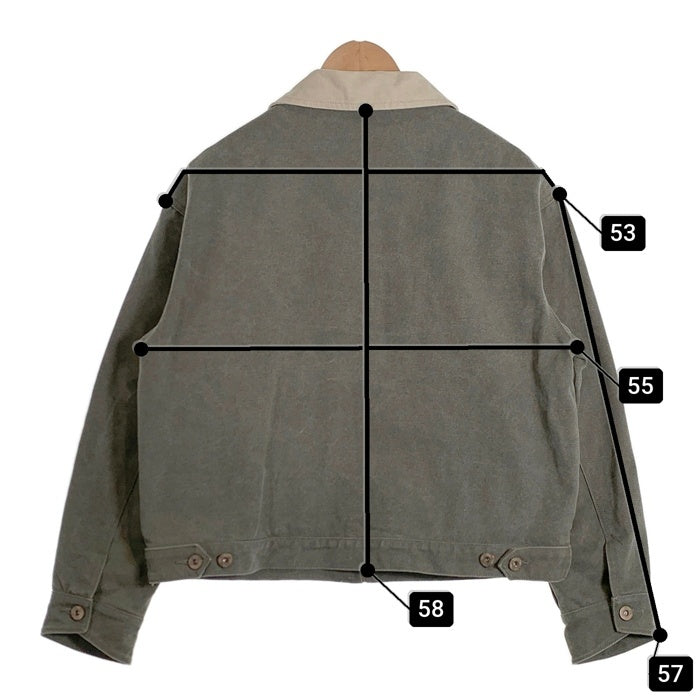 liju work wear ダック地 ジップアップジャケット ワーク モスグリーン Size S-M 相当 福生店