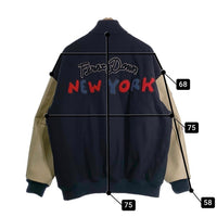 FIRST DOWN ファーストダウン FREAKS STORE フリークスストア 袖レザー ウール スタジアムジャケット スタジャン 中綿 ネイビー 223-1561 Size L 福生店