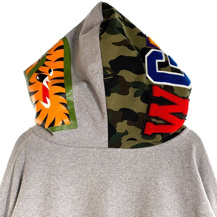 A BATHING APE アベイシングエイプ Giant Shark Full Zip Hoodie ジャイアント シャーク フルジップ スウェットパーカー グレー 001ZPG701018X Size 2XL 福生店