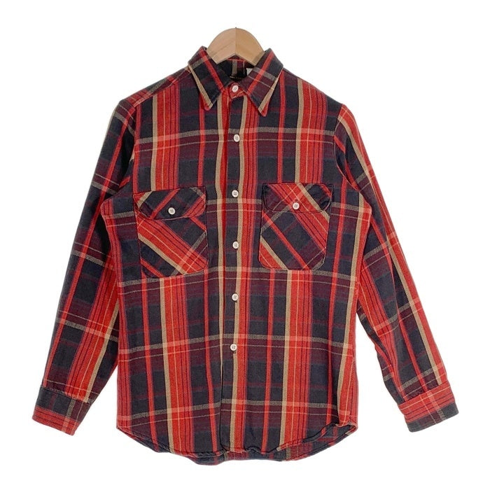 70's BIG YANK ビッグヤンク Plaid Flannel Shirt チェック フランネルシャツ レッド イエロー ブラウン Size S 福生店