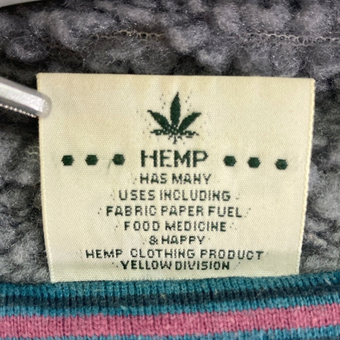 Go hemp ゴーヘンプ フリースジャケット グレー sizeL※所々毛玉あり 瑞穂店