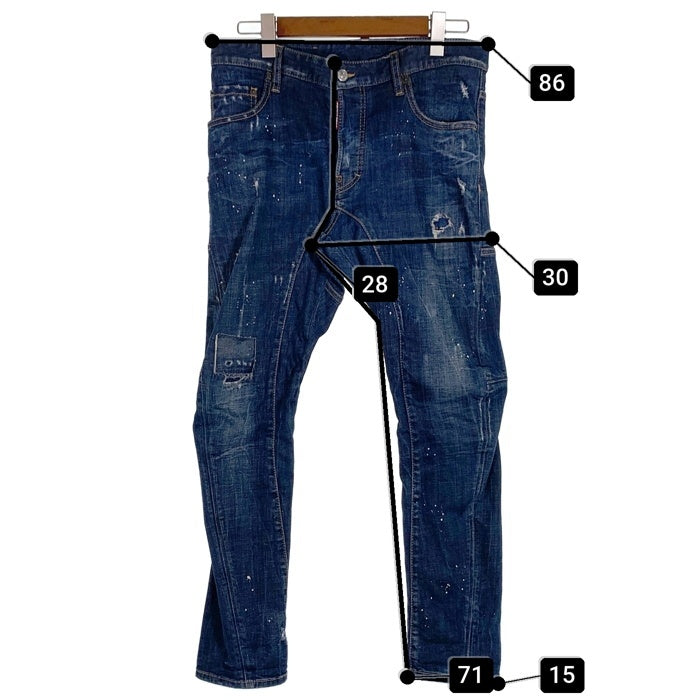 DSQUARED2 ディースクエアード Tidy Biker Jean ティディー バイカー ジーン ダメージ加工 デニムパンツ インディゴ Size 46 福生店