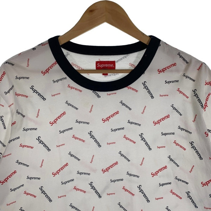 SUPREME シュプリーム 18AW Scatter Ringer Tee スキャッター リンガーTシャツ ホワイト ネイビー Size L 福生店