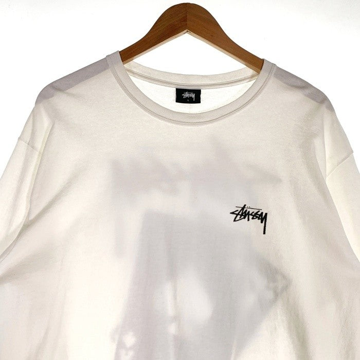 STUSSY ステューシー トランプ プリント 長袖 Tシャツ ロンT ホワイト Size L 福生店