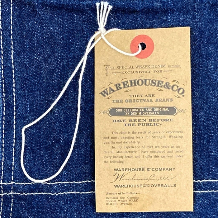 WAREHOUSE ウエアハウス Lot2165 INDIGO HERRINGBONE COVERALL WITH CHINSTRAP ヘリンボーンカバーオール ジャケット インディゴ Size 36 瑞穂店
