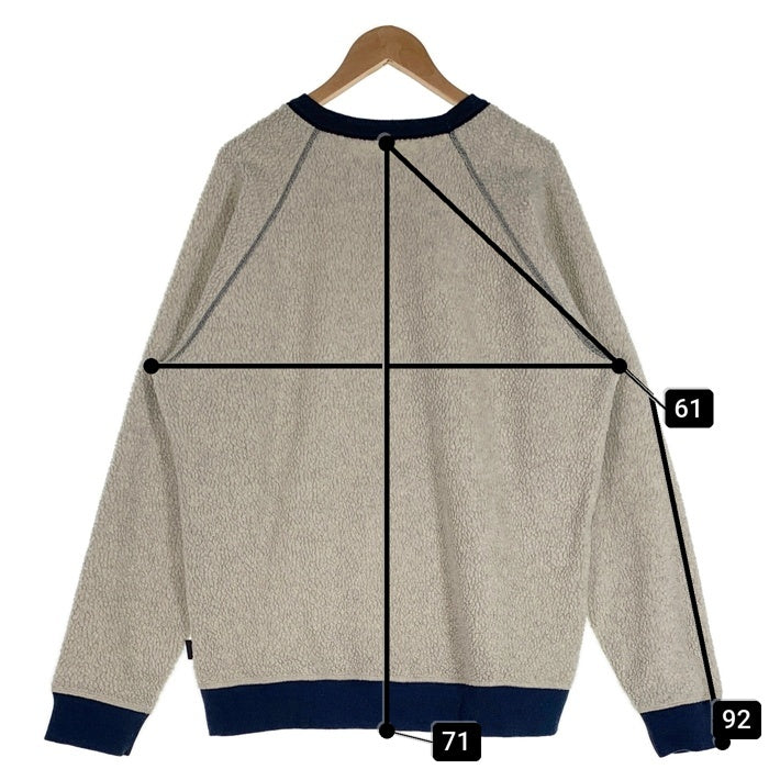 patagonia パタゴニア Reversible Shearling Crew リバーシブルシアリング クルーネックスウェットトレーナー ボア アッシュグレー ネイビー Size XL相当 福生店